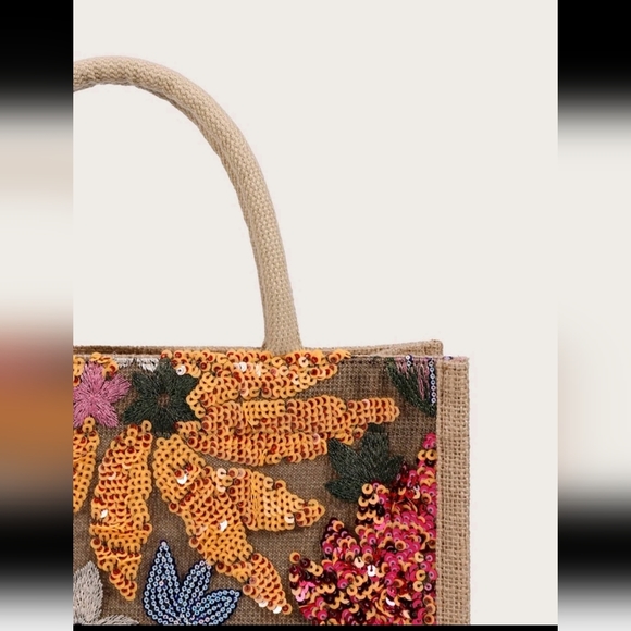 Sequined floral embroidery bag - Picture 5 of 8